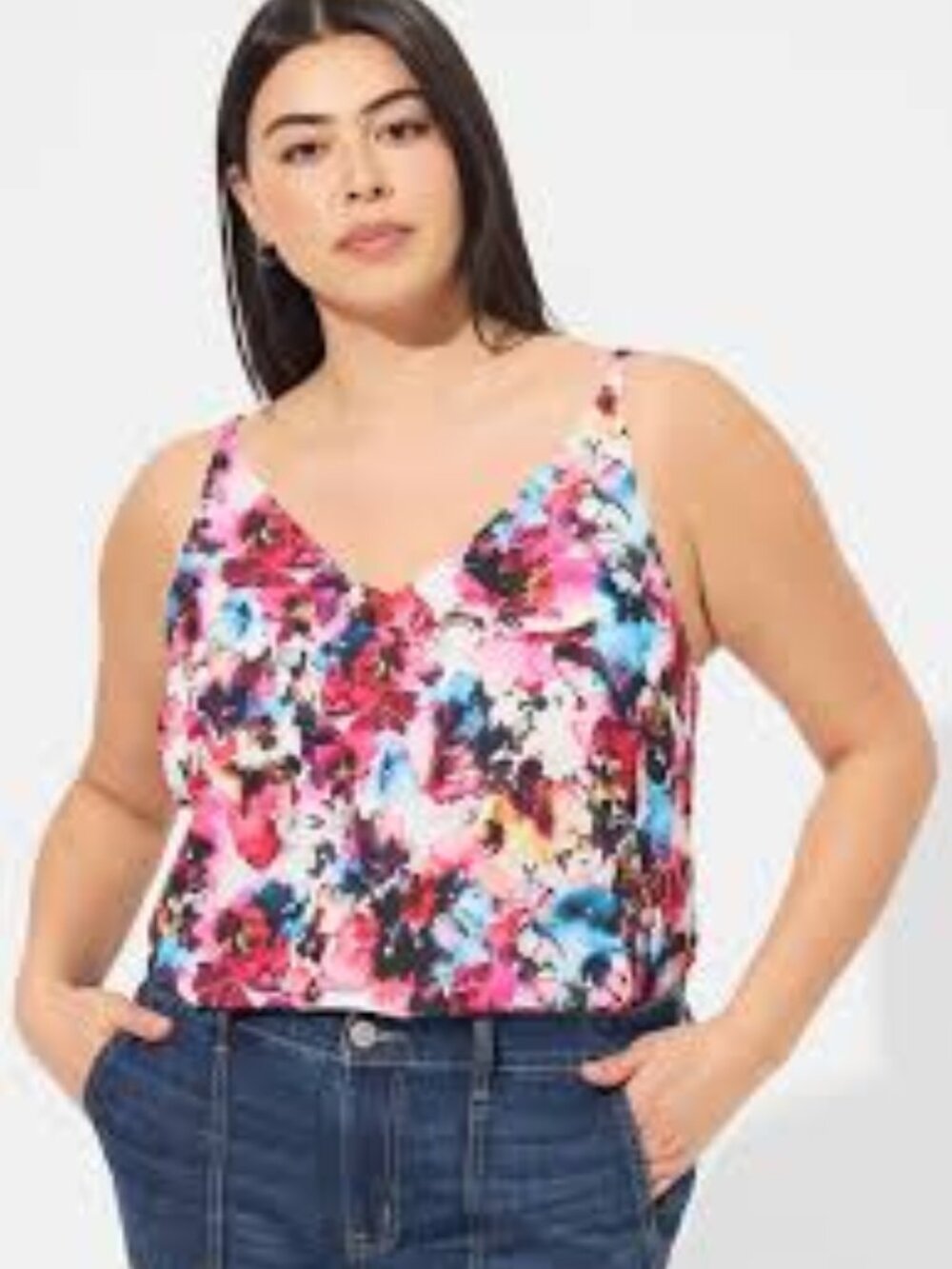 NWT Torrid Chiffon Clip Dot Ruffle Tie-Waist Tank 3X